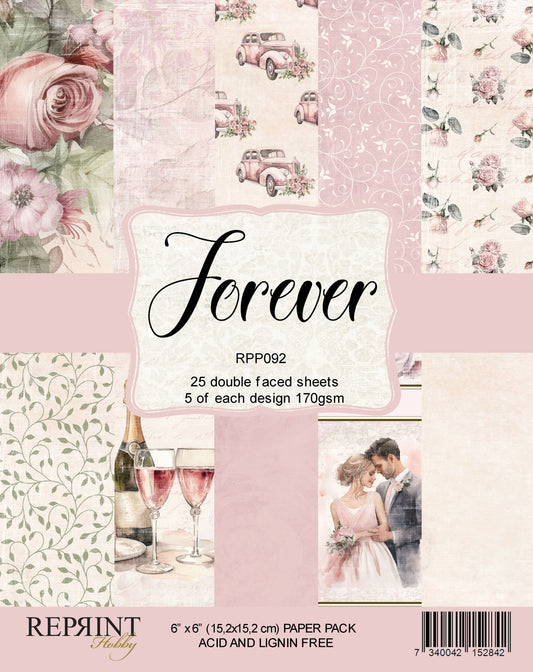 NYHET! Reprint paperpack - Forever collection - 6x6 papirpakke med hele Forever kolleksjonen