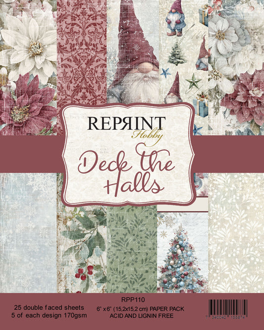 NYHET! Reprint mønsterarkpakke - Deck the halls - Collection 6x6