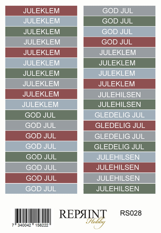 Reprint Deck the halls - klistremerker/ stickers norsk tekst