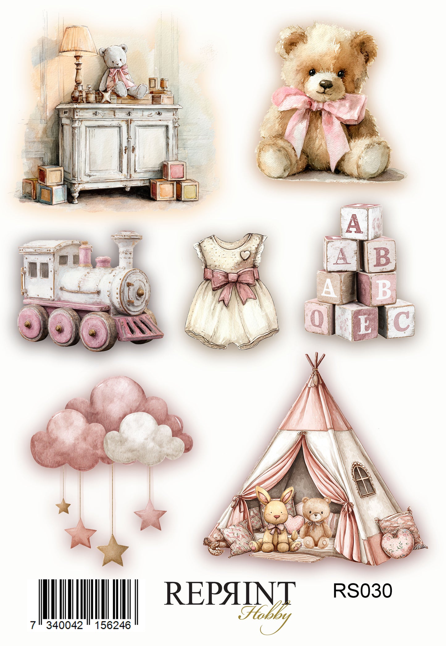 Reprint - Happiness Baby girl- klistremerker/ stickers