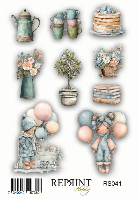 NYHET! Reprint  - Stickers -  Quiet moments - 11x16cm rs041