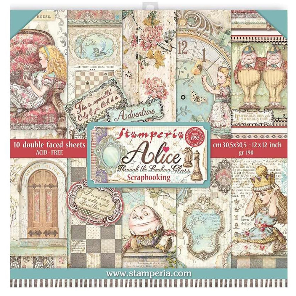 Stamperia - Alice in Wonderland 12x12 Inch Paper Pack (SBBL93)