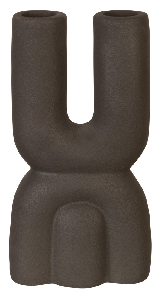 Lysestake dobbel bue - mørk grå