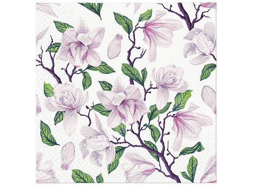 Servietter - lunsj - Greeting Magnolia - Lunsjserviett 20 stk 3-lags 33x33cm