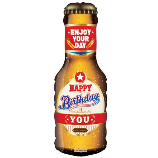 Folie ballong - flaske m/tekst " HAPPY Birthday to You  " 91,4cm