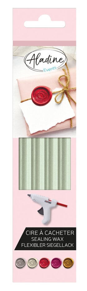 Aladine Wax Stick Light green /mint (4pcs)- Lys grønn voks til bruk med lakksegl/ lakkstempel