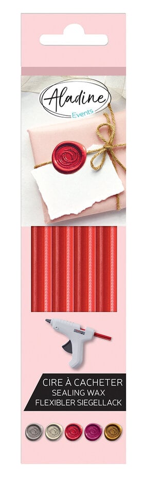 Aladine Wax Stick (4pcs) red - rød voks til bruk med wax gun og lakksegl/ lakkstempel
