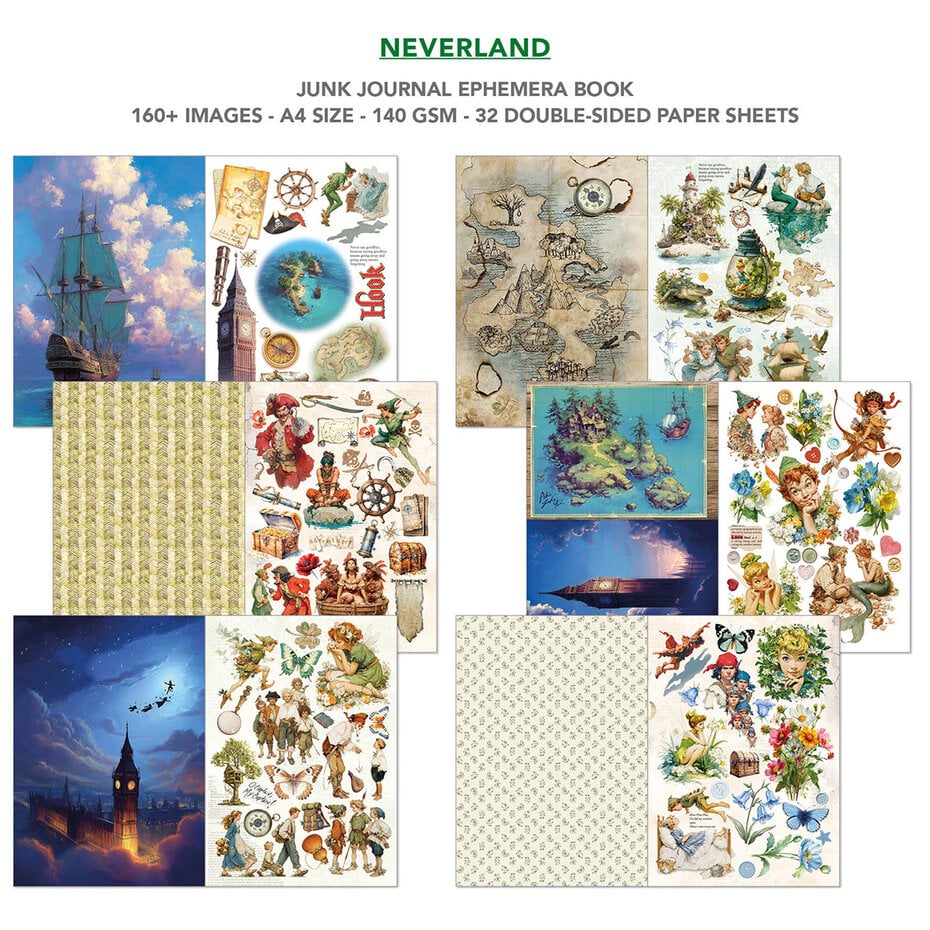 Ciao Bella - Neverland A4 Junk Journal Ephemera Book (32pcs) (CBB021)