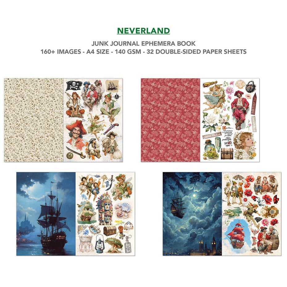 Ciao Bella - Neverland A4 Junk Journal Ephemera Book (32pcs) (CBB021)