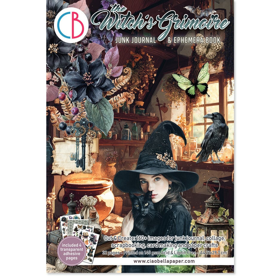 Ciao Bella - The Witch's Grimoire A4 Junk Journal Ephemera Book (32pcs) (CBB029)
