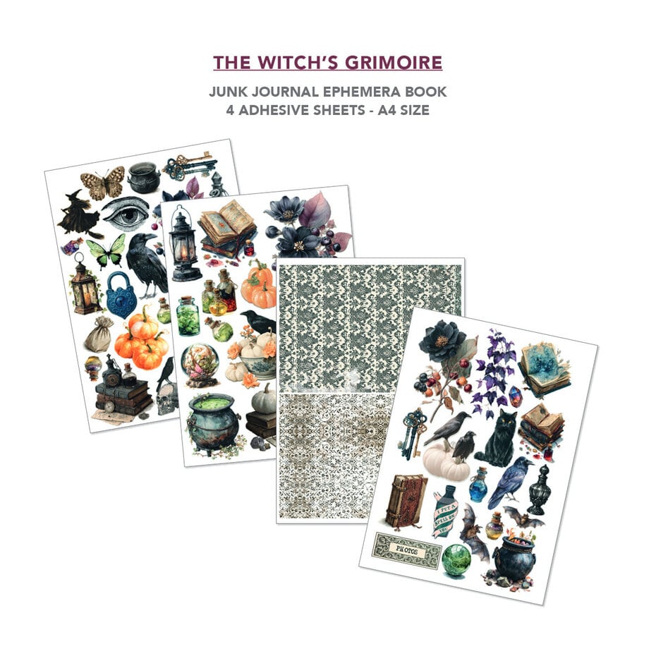 Ciao Bella - The Witch's Grimoire A4 Junk Journal Ephemera Book (32pcs) (CBB029)