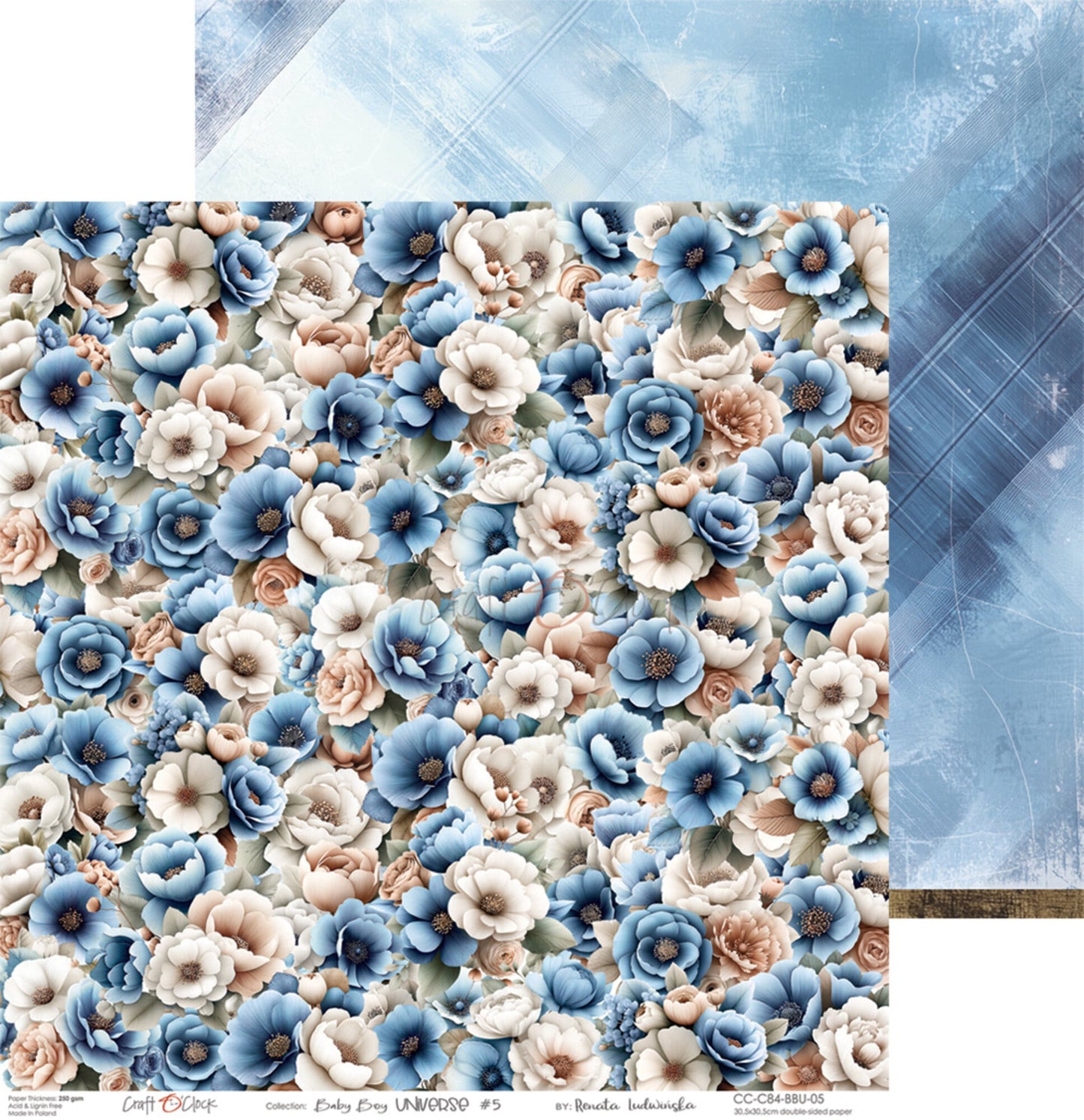 NYHET! Craft O'clock Baby Boy Universe 12x12 Inch Paper Set