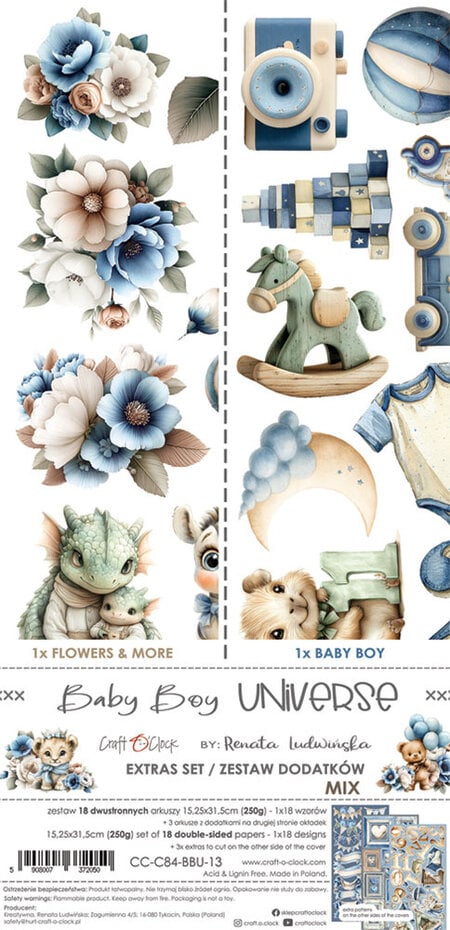 NYHET! 
Craft O'clock - Baby Boy Universe Extras Set Mix (CC-C84-BBU-13)