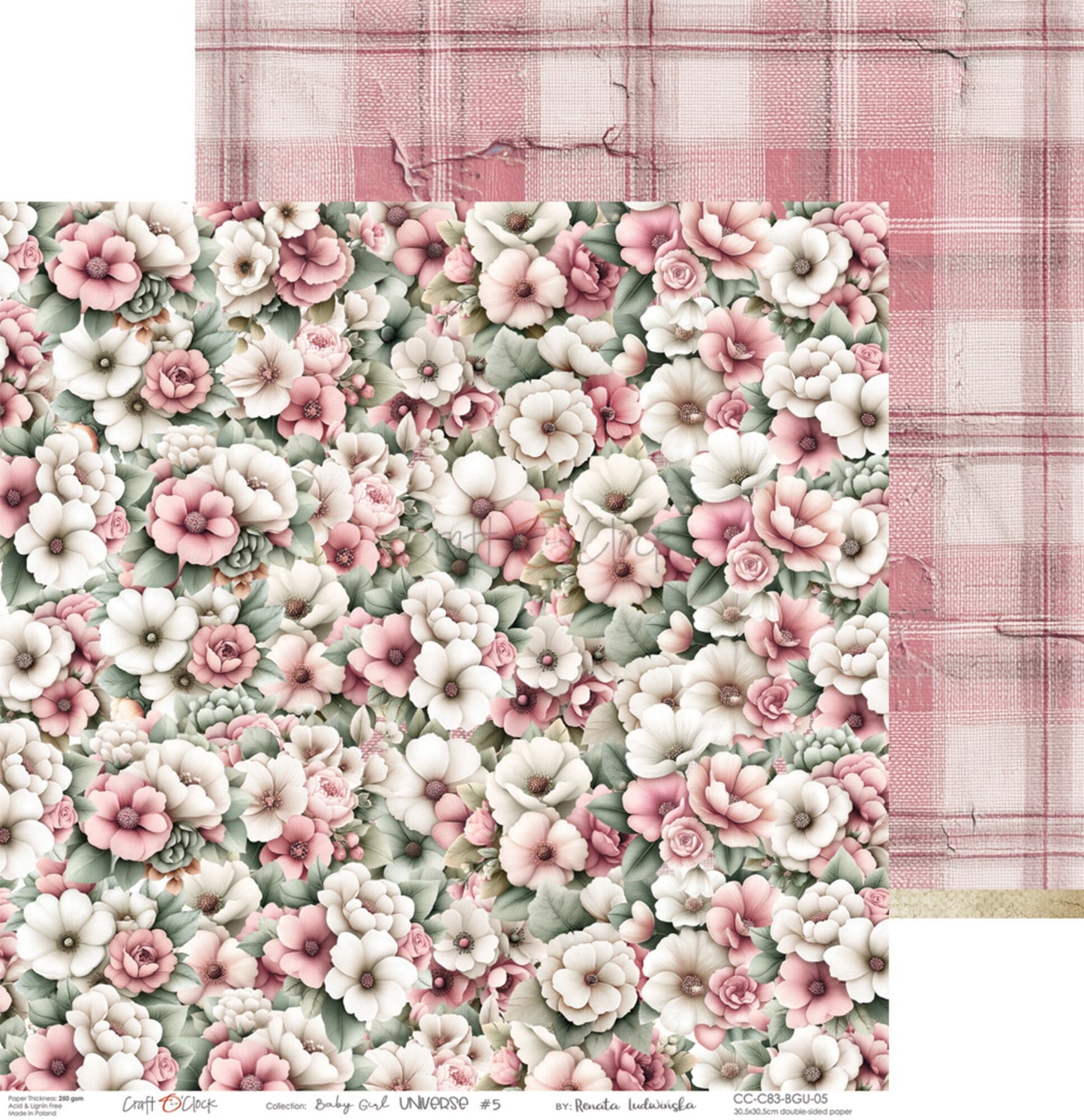Craft O'Clock Baby Girl Universe 12x12 Inch Paper Set (CC-C83-BGU-00)