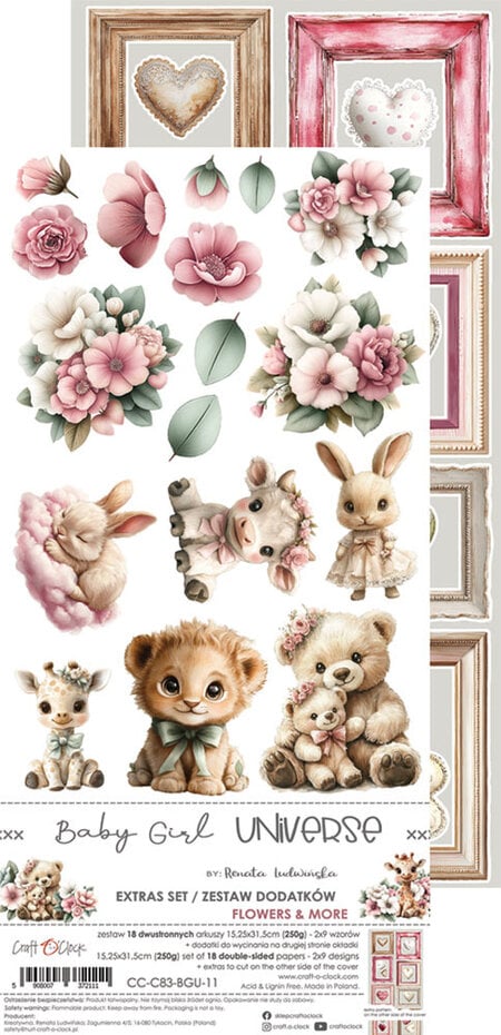 NYHET! Craft O'clock -Baby Girl Universe Extras Set Flowers & More (CC-C83-BGU-11)