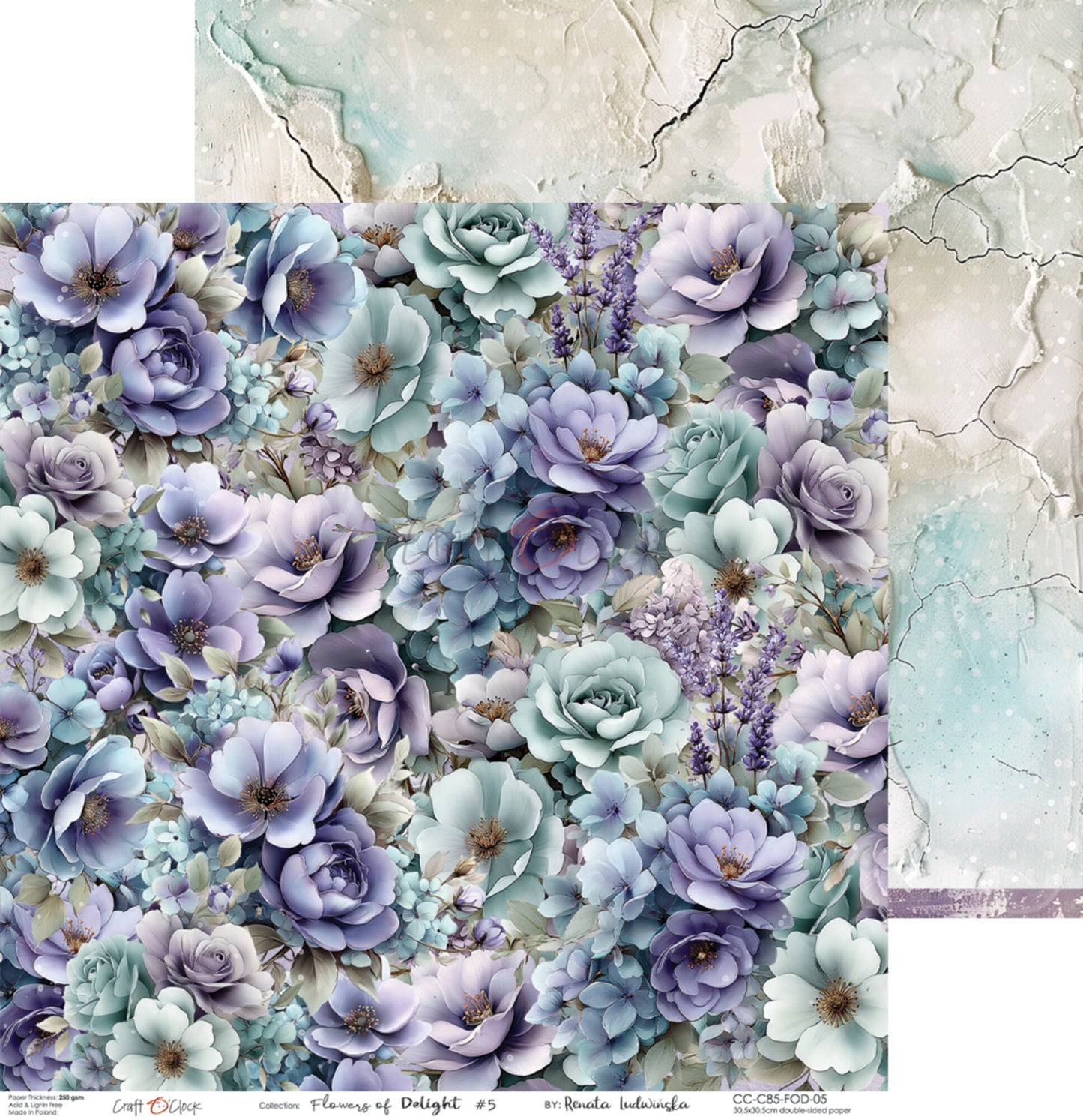 NYHET! Craft O'clock Flowers of Delight 6x6 Inch Paper Set by Renata Ludwinska