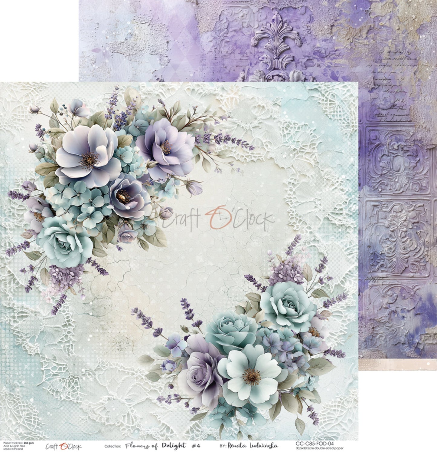 NYHET! Craft O'clock Flowers of Delight 6x6 Inch Paper Set by Renata Ludwinska