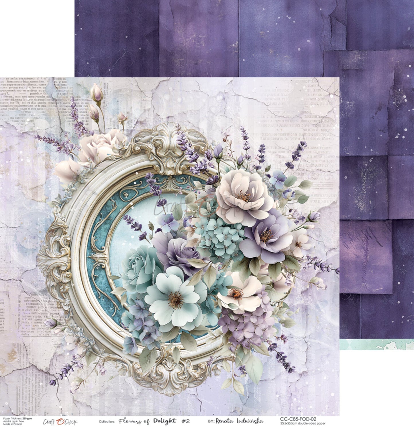 NYHET! Craft O'clock Flowers of Delight 6x6 Inch Paper Set by Renata Ludwinska