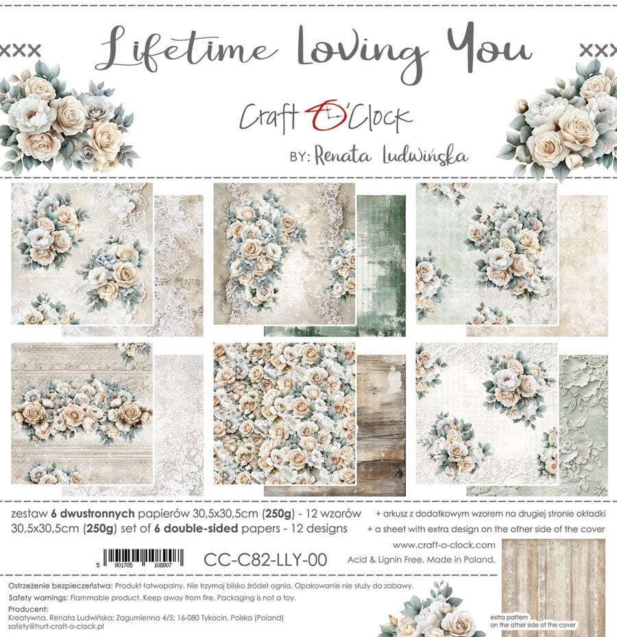 NYHET! Craft O'clock - Lifetime Loving You 12x12 Inch Paper Set (CC-C82-LLY-00)