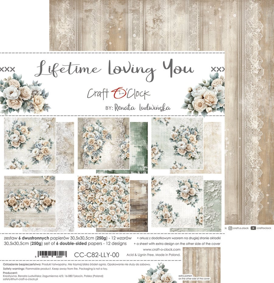 NYHET! Craft O'clock - Lifetime Loving You 12x12 Inch Paper Set (CC-C82-LLY-00)