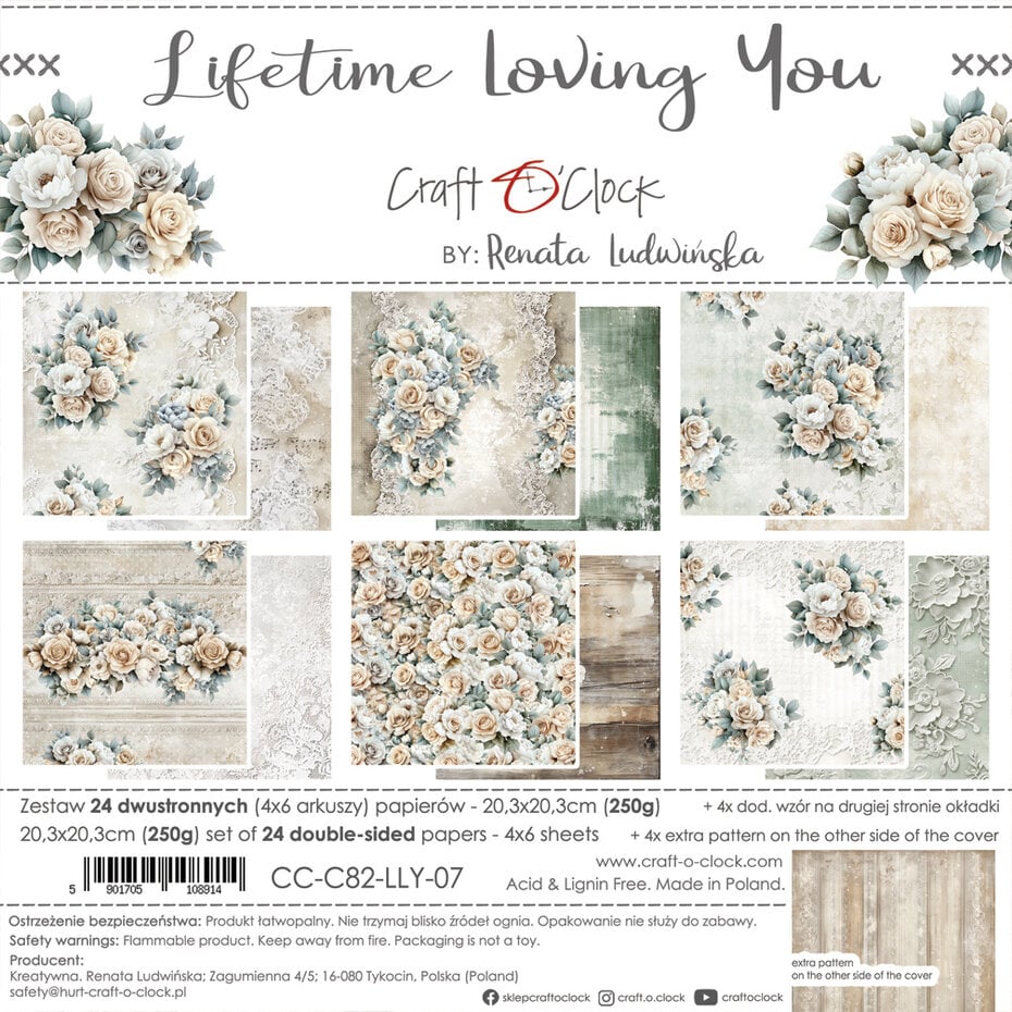 NYHET! Craft O'clock - Lifetime Loving You 8x8 Inch Paper Set (CC-C82-LLY-07)