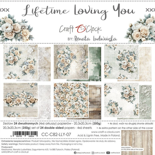 NYHET! Craft O'clock - Lifetime Loving You 8x8 Inch Paper Set (CC-C82-LLY-07)