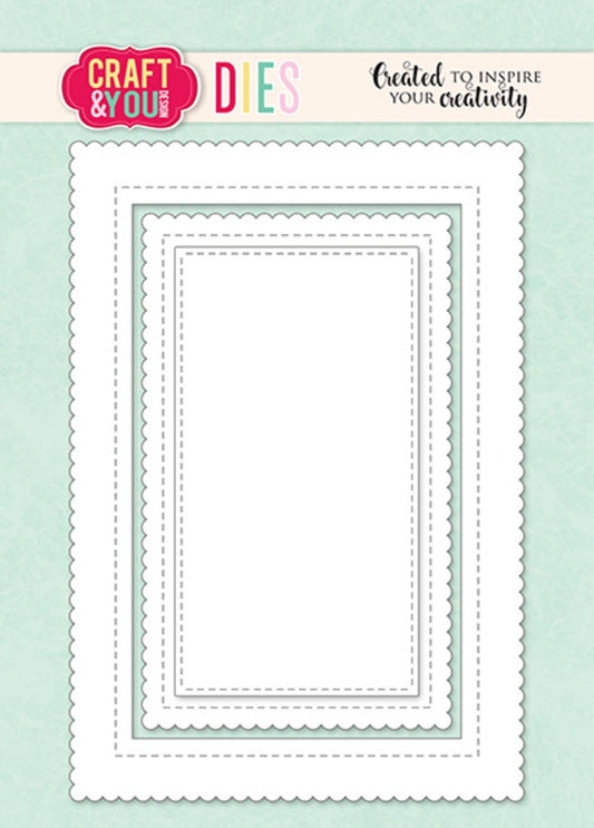 Craft & You scallop fotorammedies - Biscuit Photo Frame Set Dies (CW330)