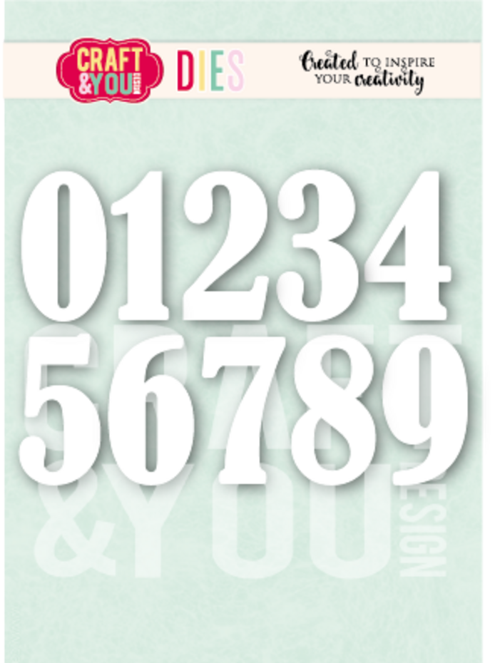 Craft & You - Numbers Dies - Tall dies sett (CW392)