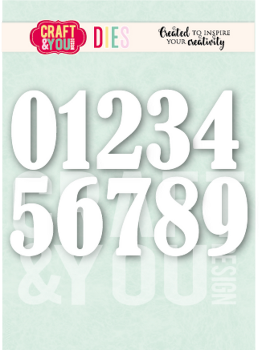 Craft & You - Numbers Dies - Tall dies sett (CW392)
