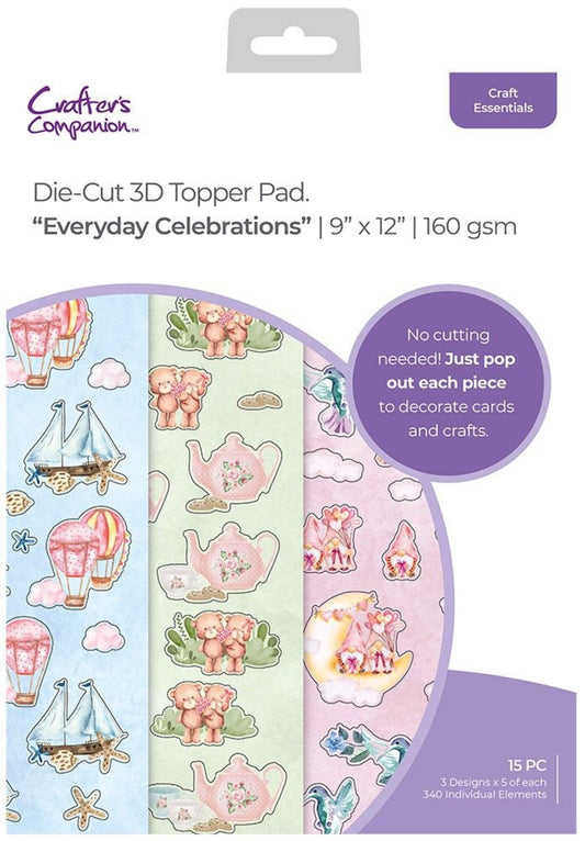 Crafters Companions - 12x9 Inch Die Cut 3D Topper Pad Everyday Celebrations (CC-DTPAD9-EVCE)