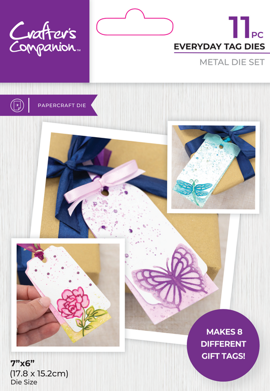 NYHET! Gemini Crafter's Companion - Everyday Tag Dies. 11 smarte dies i pakken!!🤩