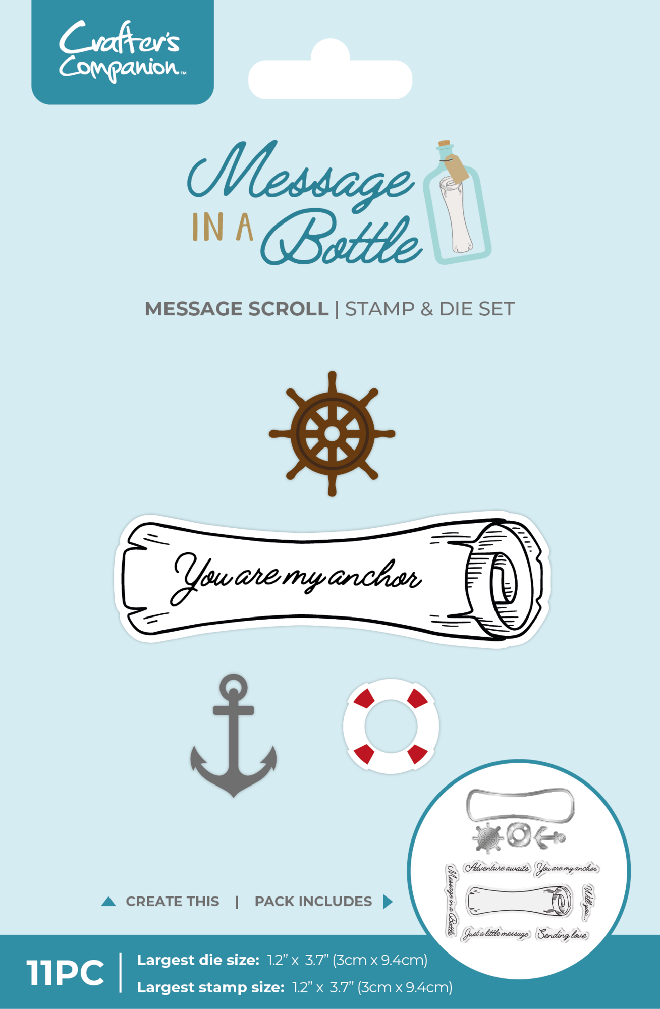 Crafter's Companion Message in a bottle Stamp & Die Message Scroll