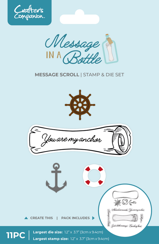 Crafter's Companion Message in a bottle Stamp & Die Message Scroll