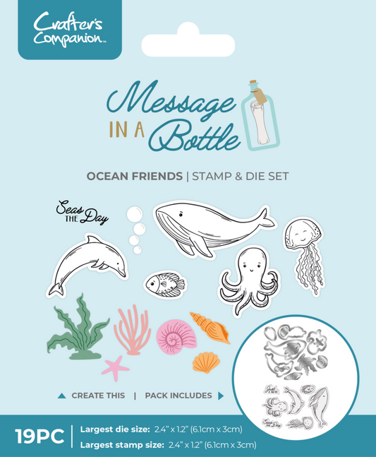 Crafter's Companion Message in a bottle Stamp & Die Ocean Friends