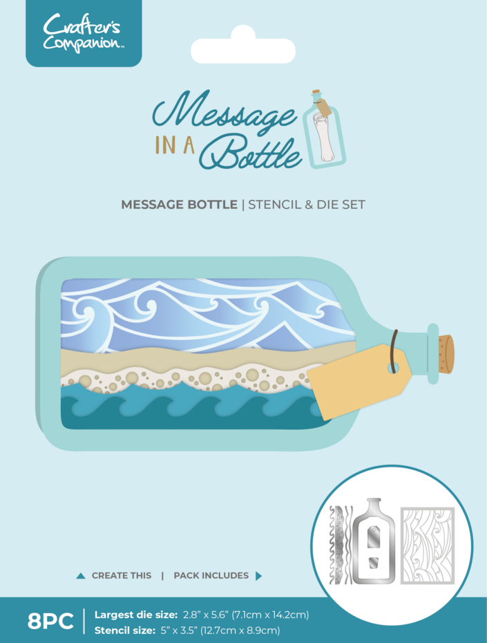 Crafter's Companion Message in a bottle Stencil & Die Message Bottle
