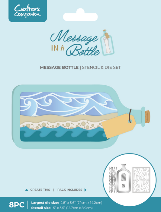 Crafter's Companion Message in a bottle Stencil & Die Message Bottle