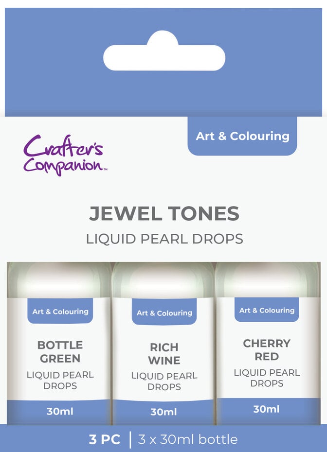 Crafters Companions - halvperler - Pearl Drops Jewel Tones - Velg farge!