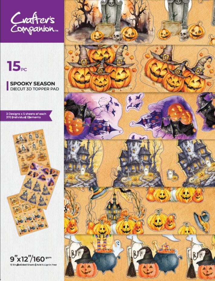 Diecut 3d topper pad  - arkpakke med 3d-motiver -  Spooky Season 9x12 Inch 3D Topper Pad (CC-DTPAD9-SPSE)