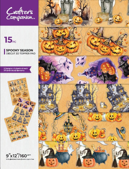 Diecut 3d topper pad  - arkpakke med 3d-motiver -  Spooky Season 9x12 Inch 3D Topper Pad (CC-DTPAD9-SPSE)