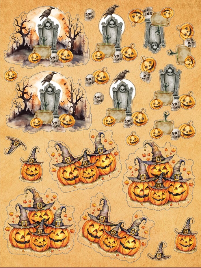 Diecut 3d topper pad  - arkpakke med 3d-motiver -  Spooky Season 9x12 Inch 3D Topper Pad (CC-DTPAD9-SPSE)