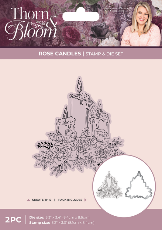 Stempel og dies-sett - Thorn & Bloom Stamp & Die Rose Candles (SS-TB-STD-ROCA)