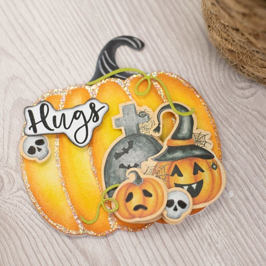 Diecut 3d topper pad  - arkpakke med 3d-motiver -  Trick or Treat 9x12 Inch 3D Topper Pad (CC-CRE-DTPAD9-TRT)