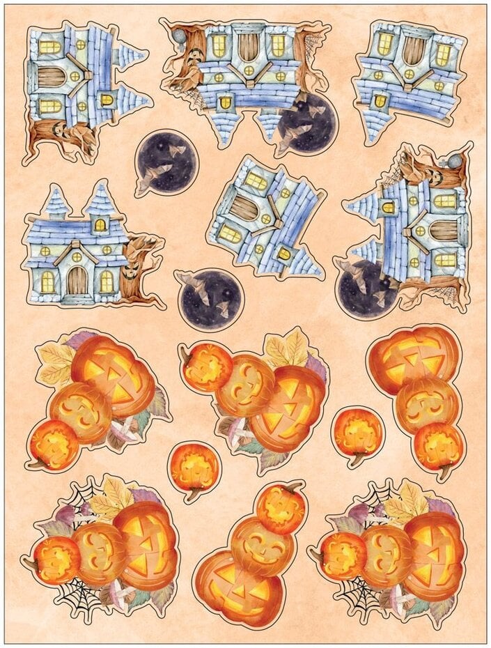 Diecut 3d topper pad  - arkpakke med 3d-motiver -  Trick or Treat 9x12 Inch 3D Topper Pad (CC-CRE-DTPAD9-TRT)