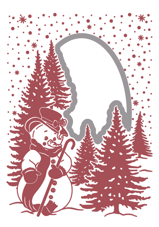 Vintage Snowman Cut and Emboss - Folder Wintry Scene (VINSN-CEF5-WISCEN)