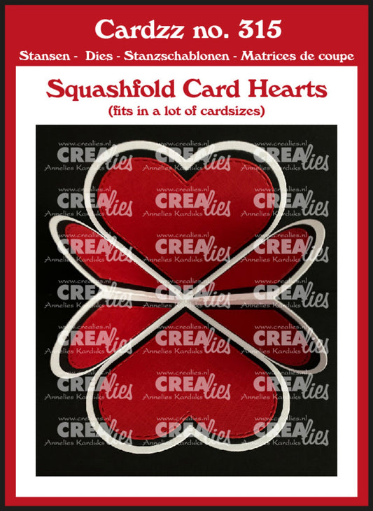 Crealies squashfold - Cardzz Stansen No. 315 Squashfold Card Hart (CLCZ315)