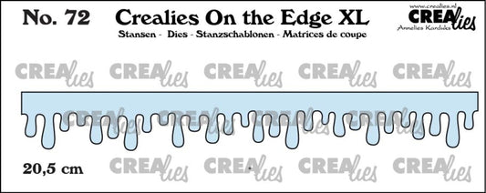 Crealies  - Kantdie:  Dryppende glasur / honning - On the Edge Stansen Ijspegels, Druipende Honing En Glazuur Groot (CLOTEXL72)