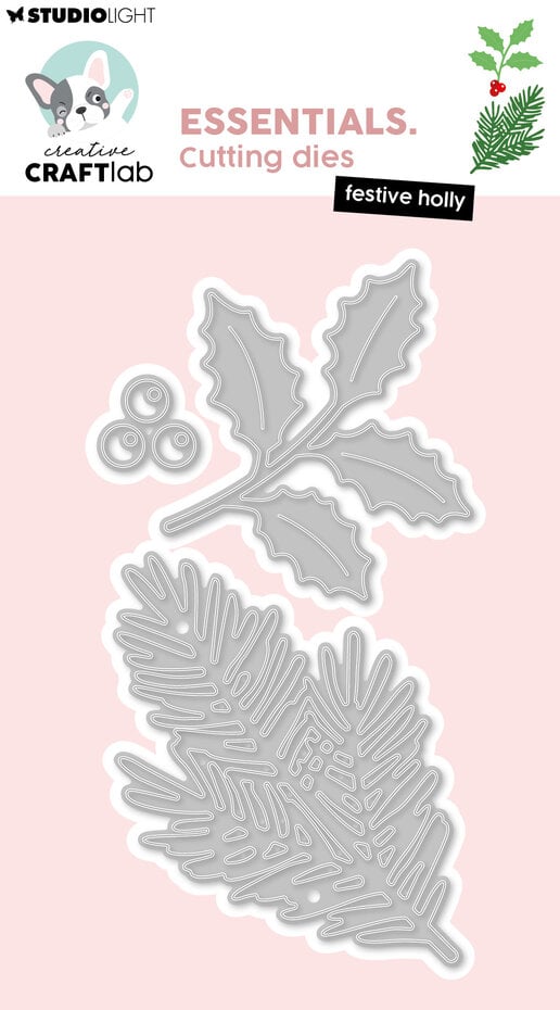 NYHET! StudioLight - Creative craftlab -  Essentials Cutting Die - Festive Holly Essentials Cutting Dies (CCL-ES-CD1121)
