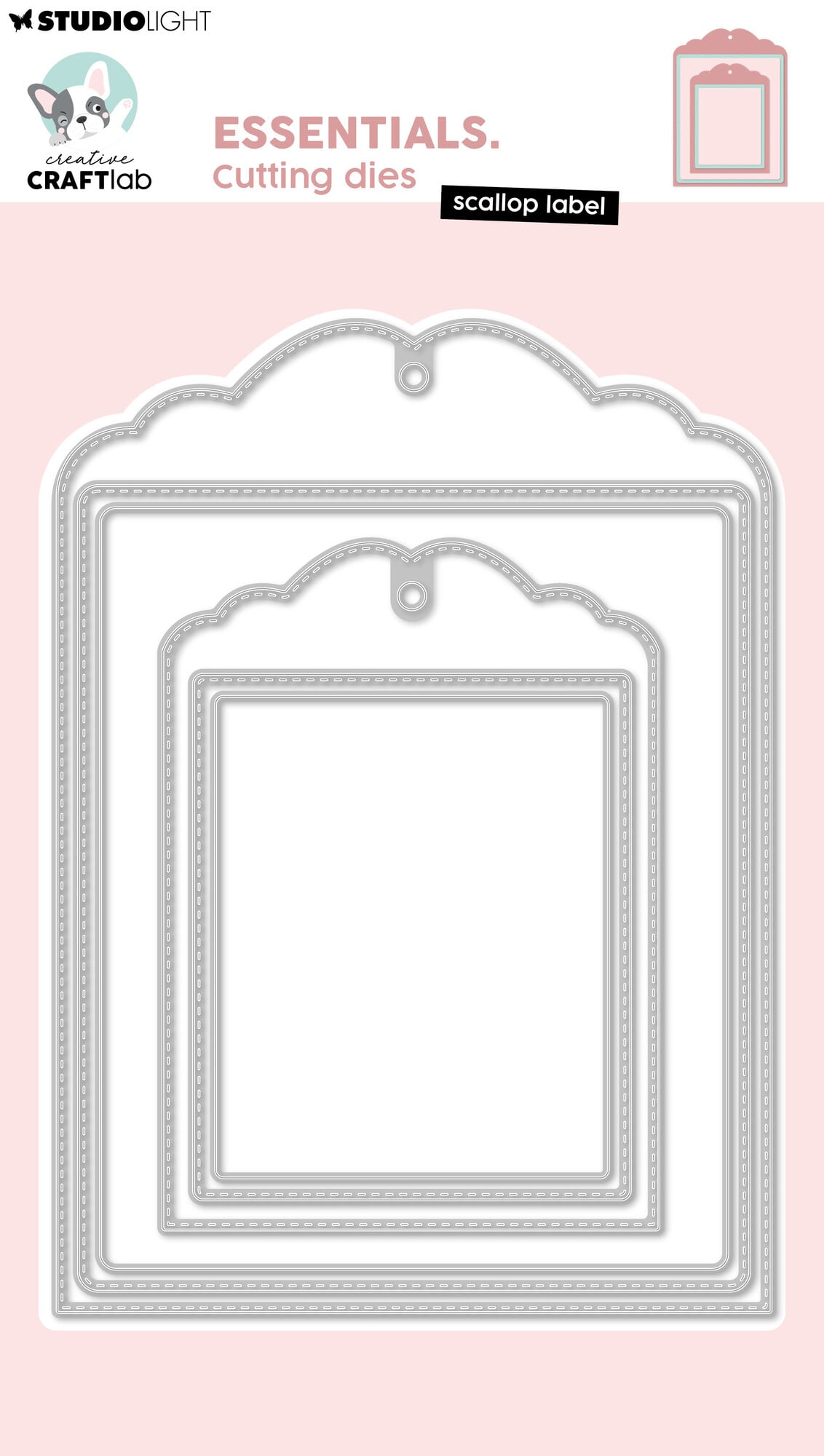 NYHET! StudioLight - Creative craftlab -  Essentials Cutting Die - Scallop Label Essentials Cutting Dies (CCL-ES-CD1119)