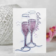 Creative Expressions Craft Dies One-Liner Collection Champagne Flutes (CEDSE003) Sjampanje glass dies