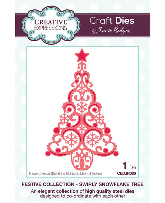 Creative Expressions Jamie Rodgers Craft Die Swirly Snowflake Tree (cedjr073)